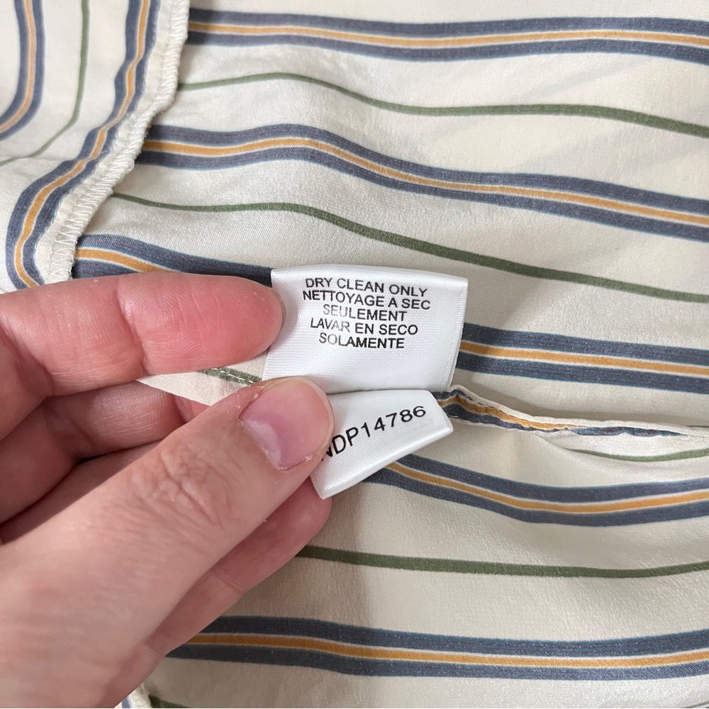 BCBGMaxAzria Cream and Brown Striped Silk Camisole - Picture 11 of 12